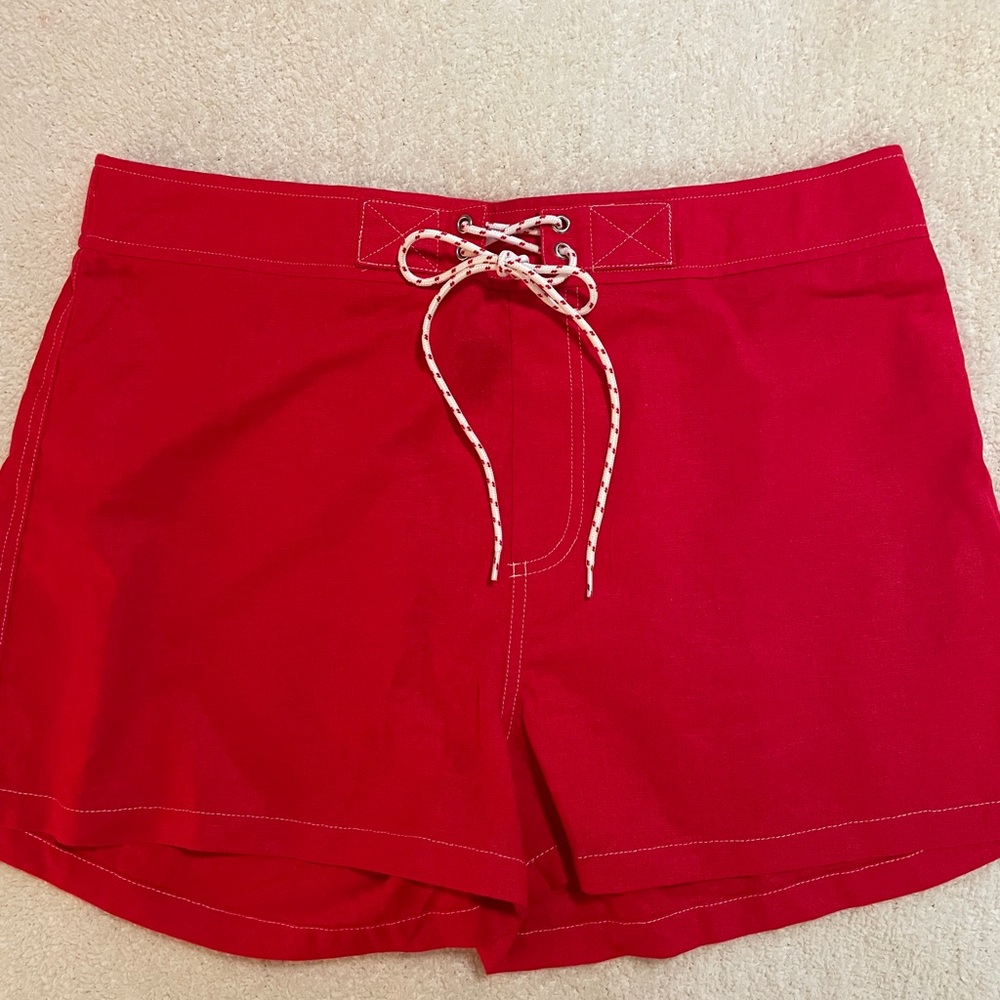 Linen-Blend Shorts (L) Wild Fable Red Lace-Up Women Shorts NWOT